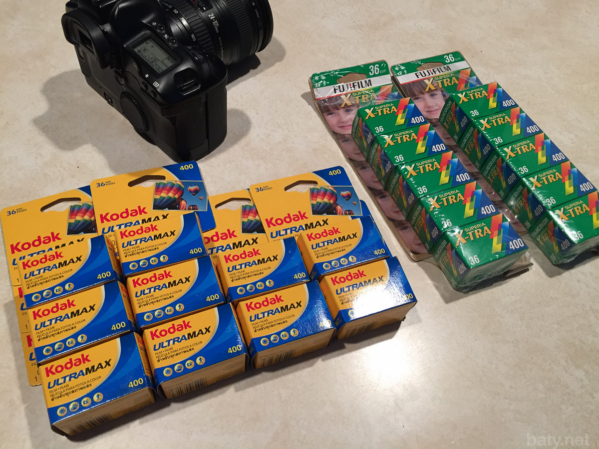 Kodak 400 and Fuji 400 consumer films