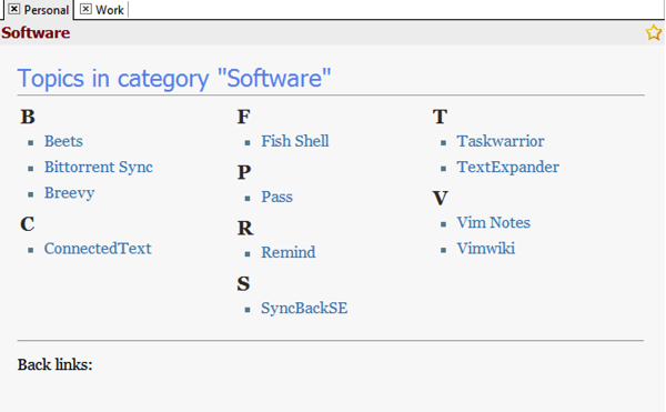 Ct category index